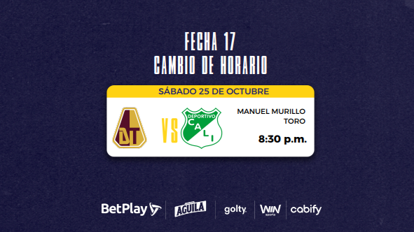 Reprogramación Tolima vs. Cali