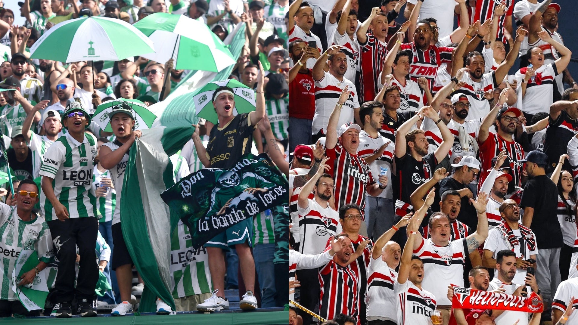Hinchas de Nacional y Sao Paulo