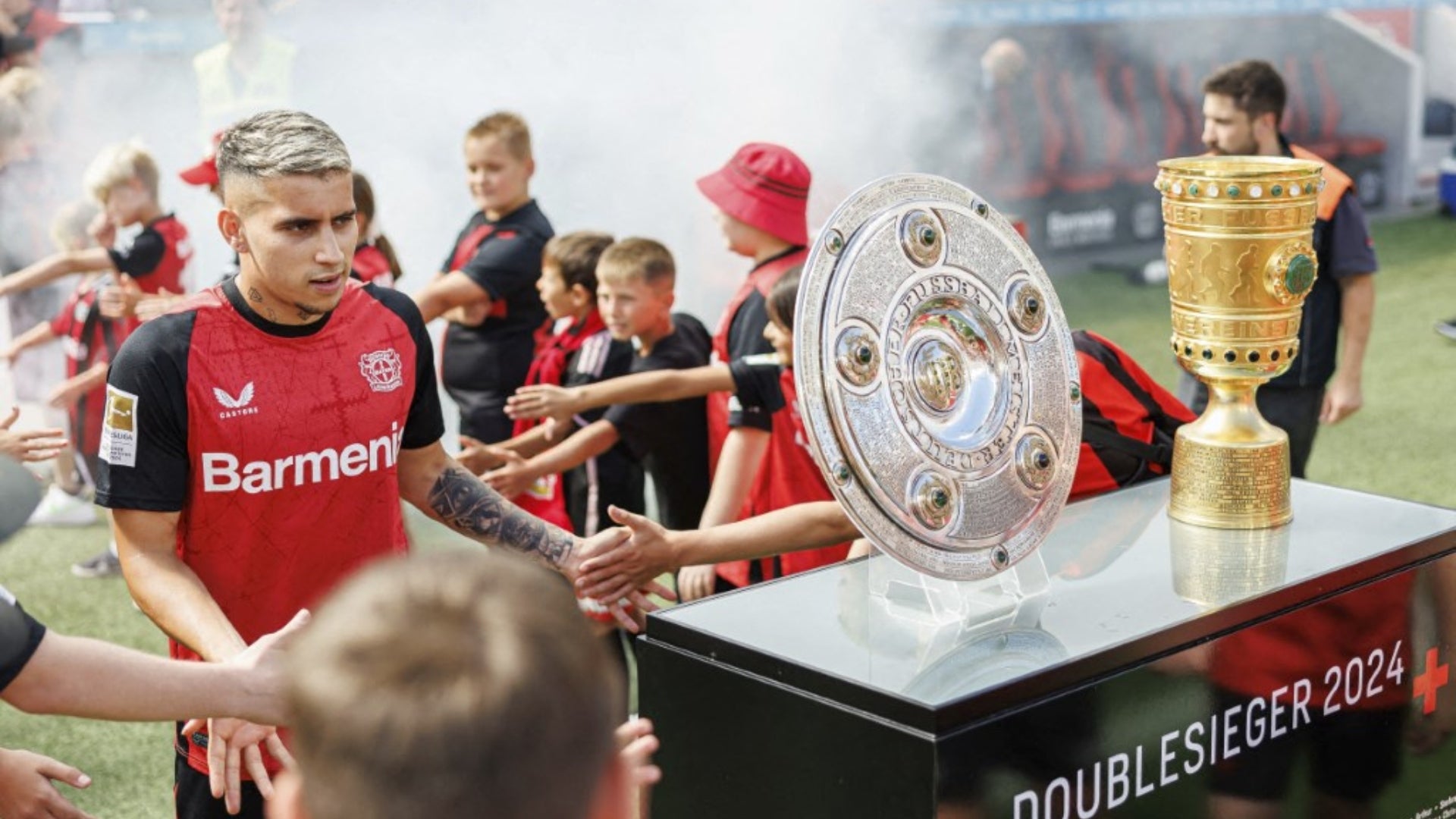 Gustavo Puerta, bicampeón con Leverkusen - AFP