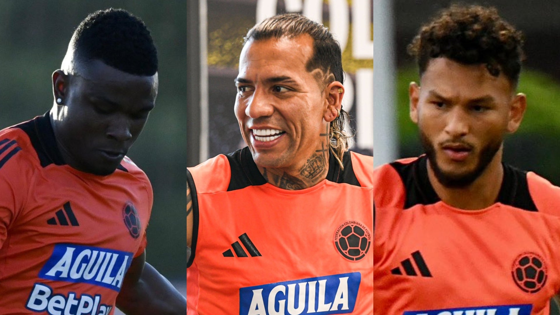 Jhon Cordoba, Dayro Moreno y Luis Suárez en seleccion Colombia - FCF