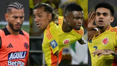 Luis Suarez, Dayro Moreno, Jhon Cordoba y Luis Diaz - AFP