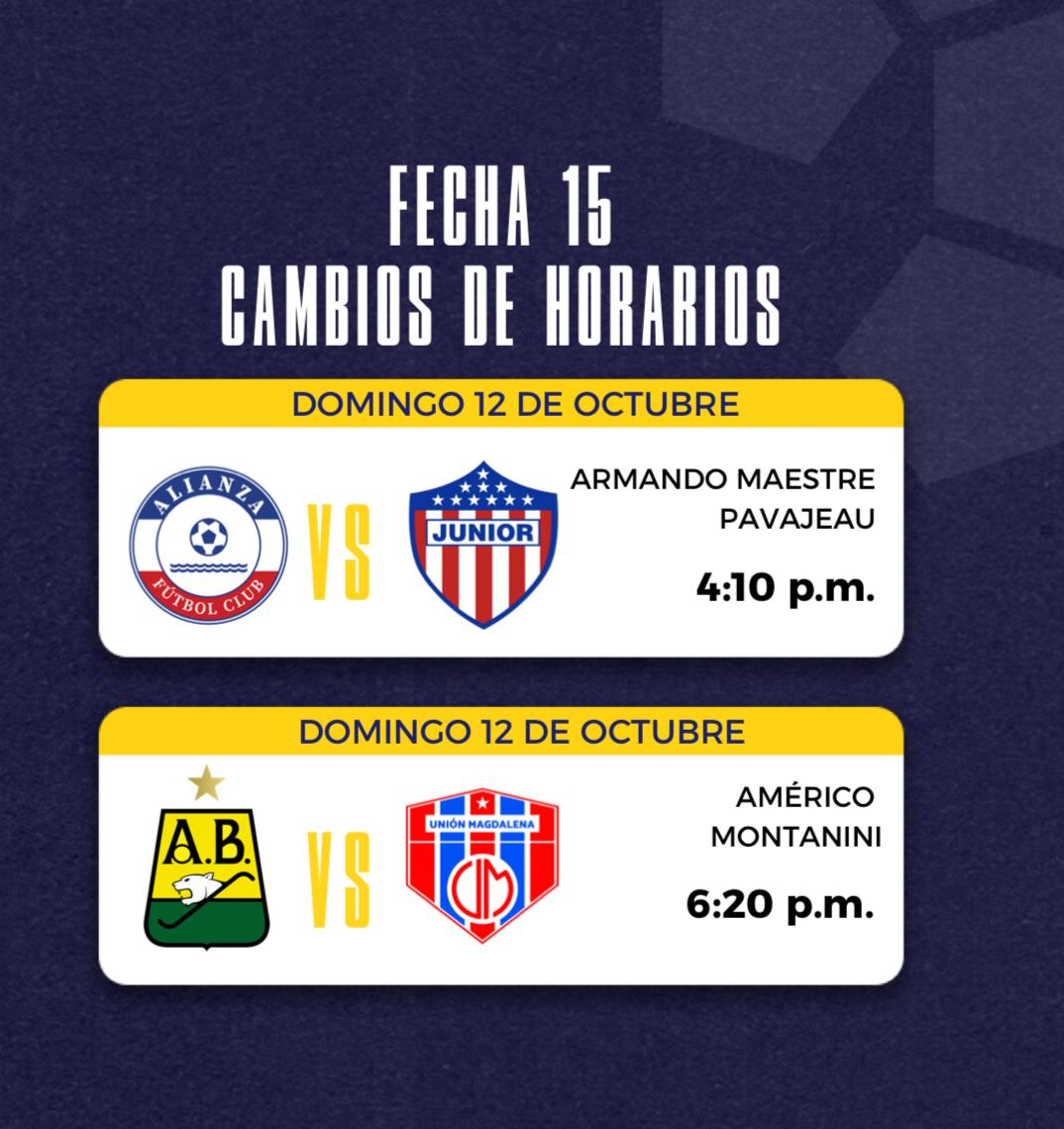 Dimayor modificó dos partidos de la fecha 15