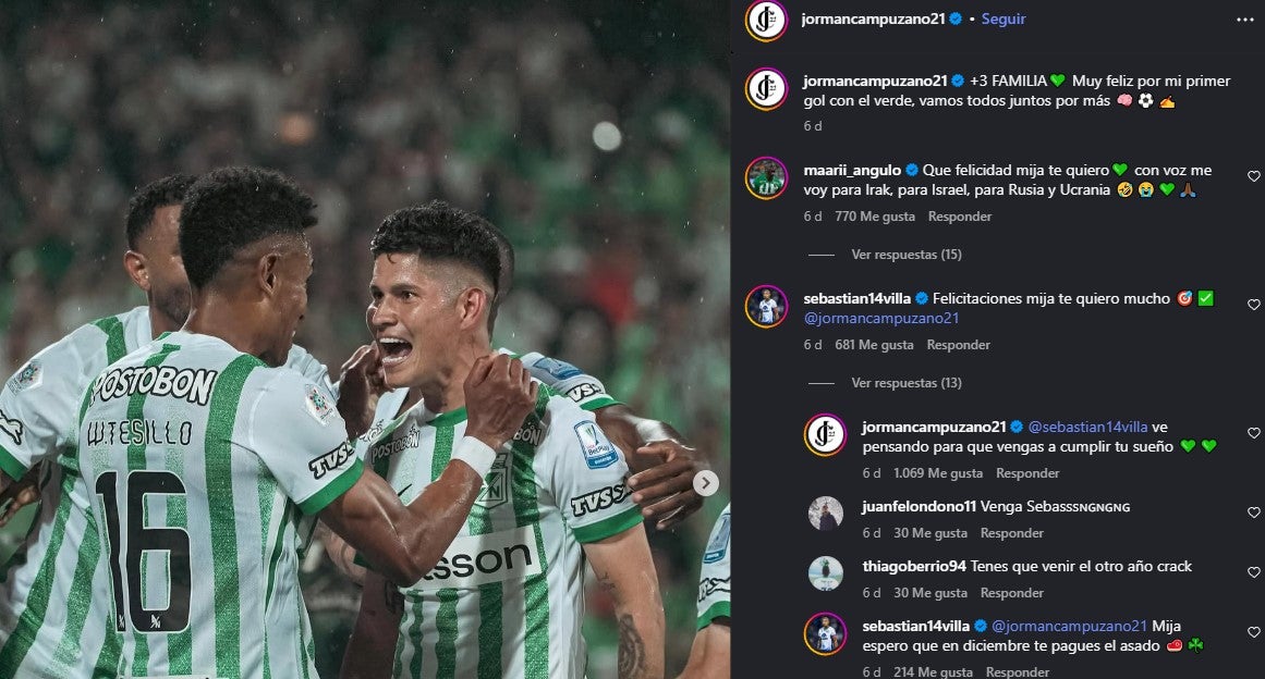 Publicación entre Campuzano y Sebastián Villa