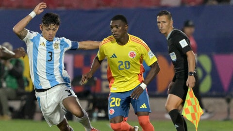 Joel Canchimbo tuvo el gol de Colombia a Argentina - AFP