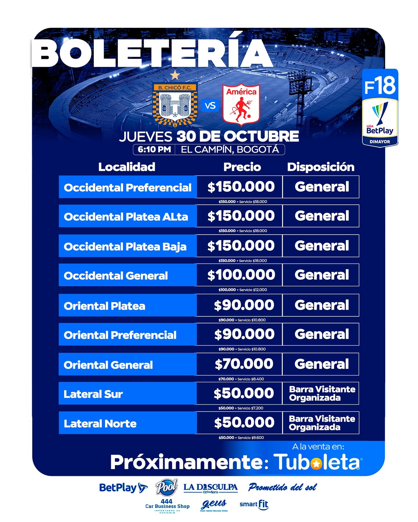 BOLETERIA CHICO AMÉRICA