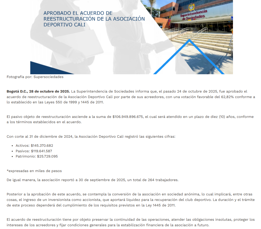 Informe de la Superintendencia de Sociedades