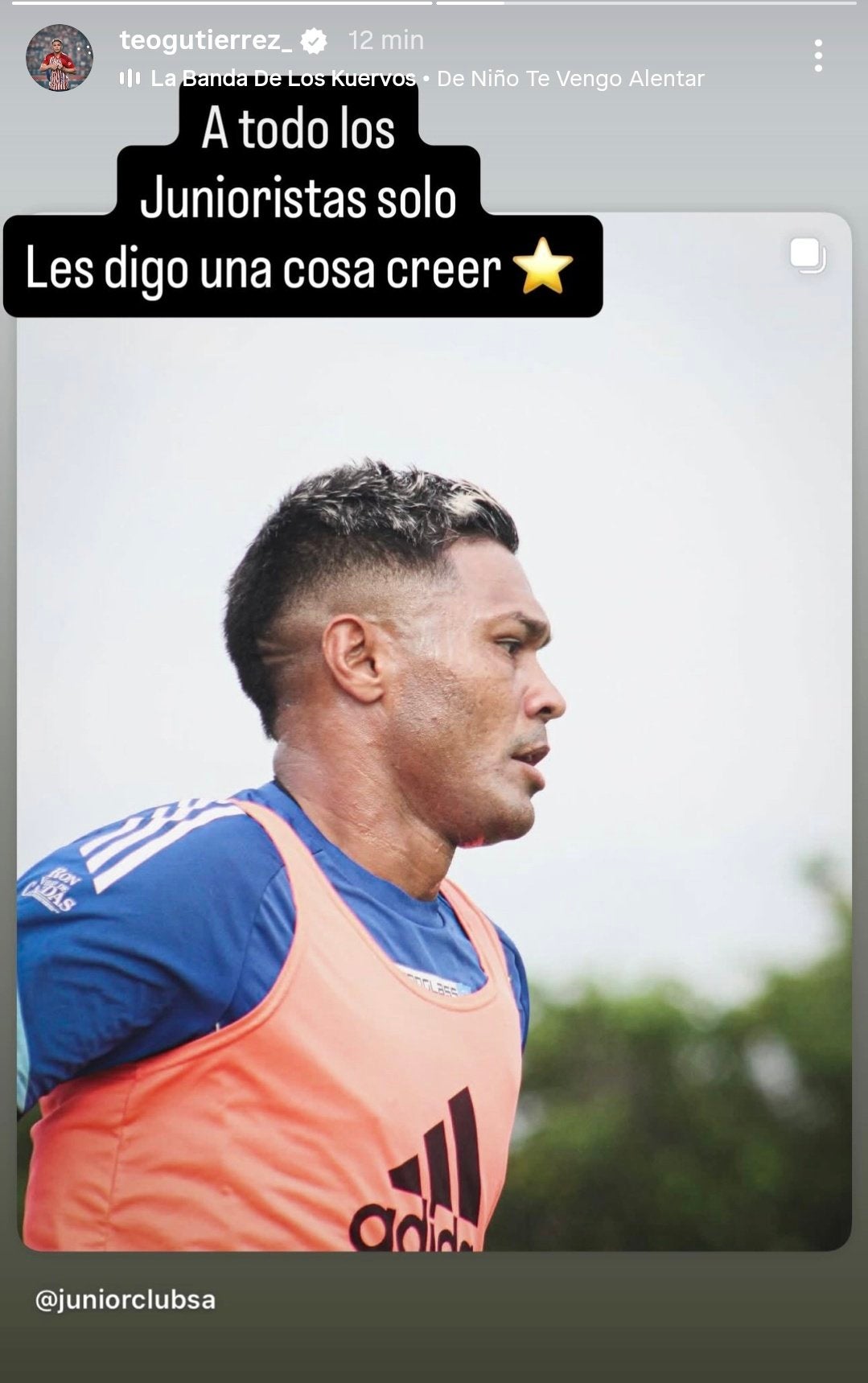 Mensaje de Teófilo Gutiérrez a los hinchas de Junior 