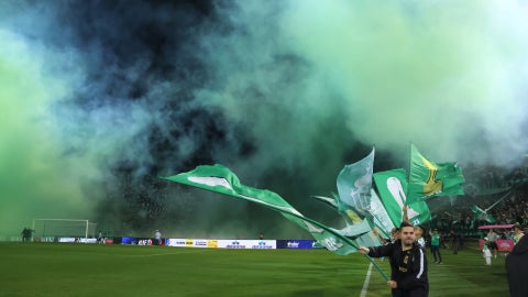 Recibimiento de los hinchas de Nacional