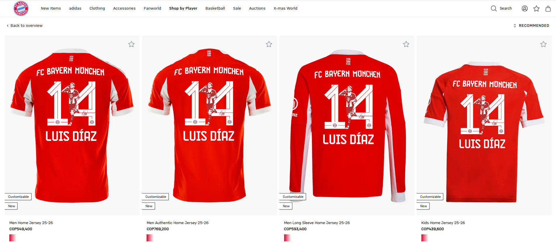 Nueva camiseta de Luis Díaz