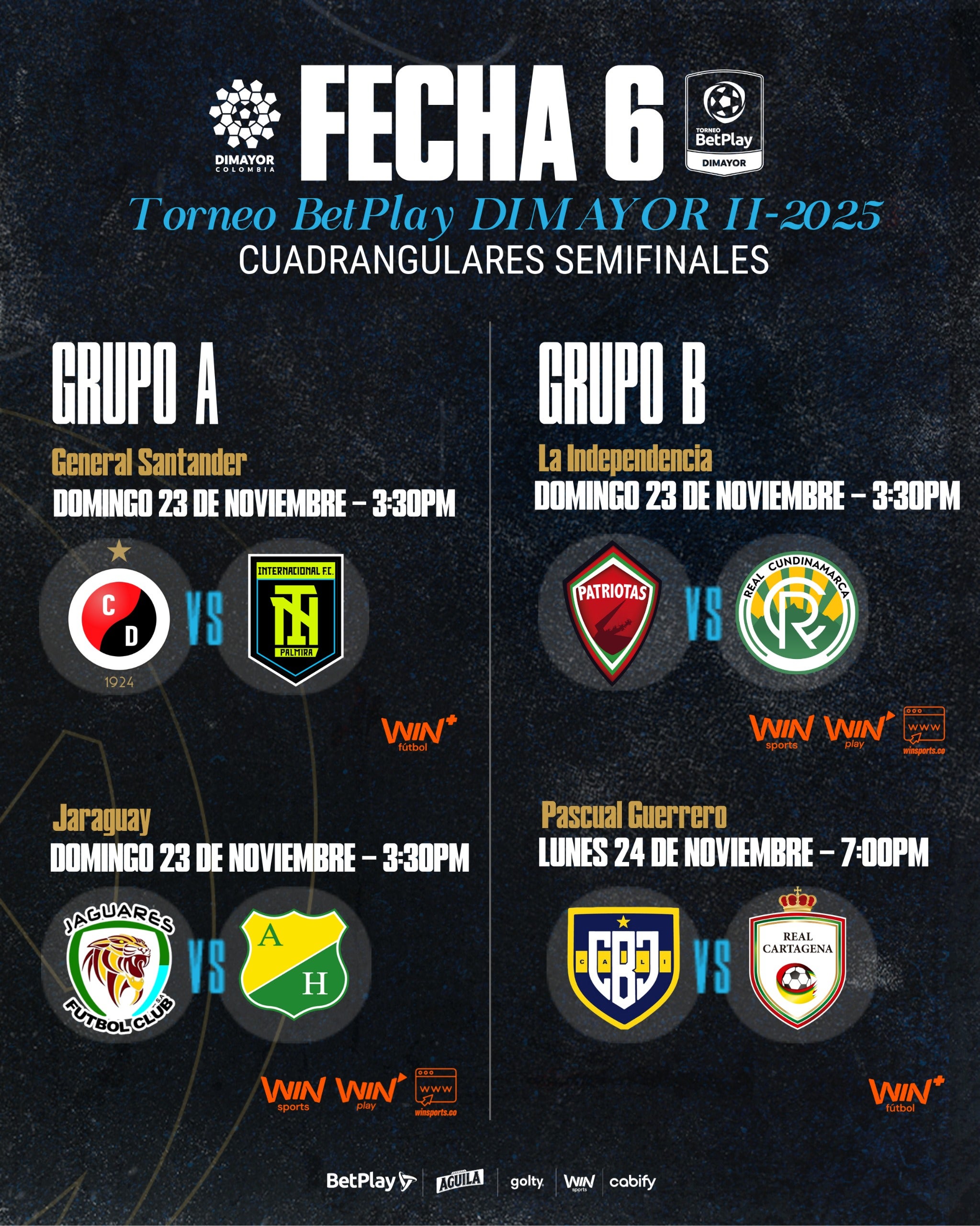 Fecha 6 de los cuadrangulares del Torneo BetPlay