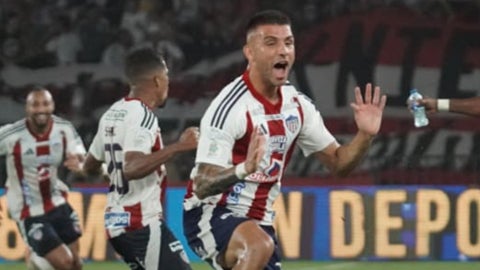Titi Rodriguez marco el gol del triunfo de Junior a Nacional - @JuniorClubSA