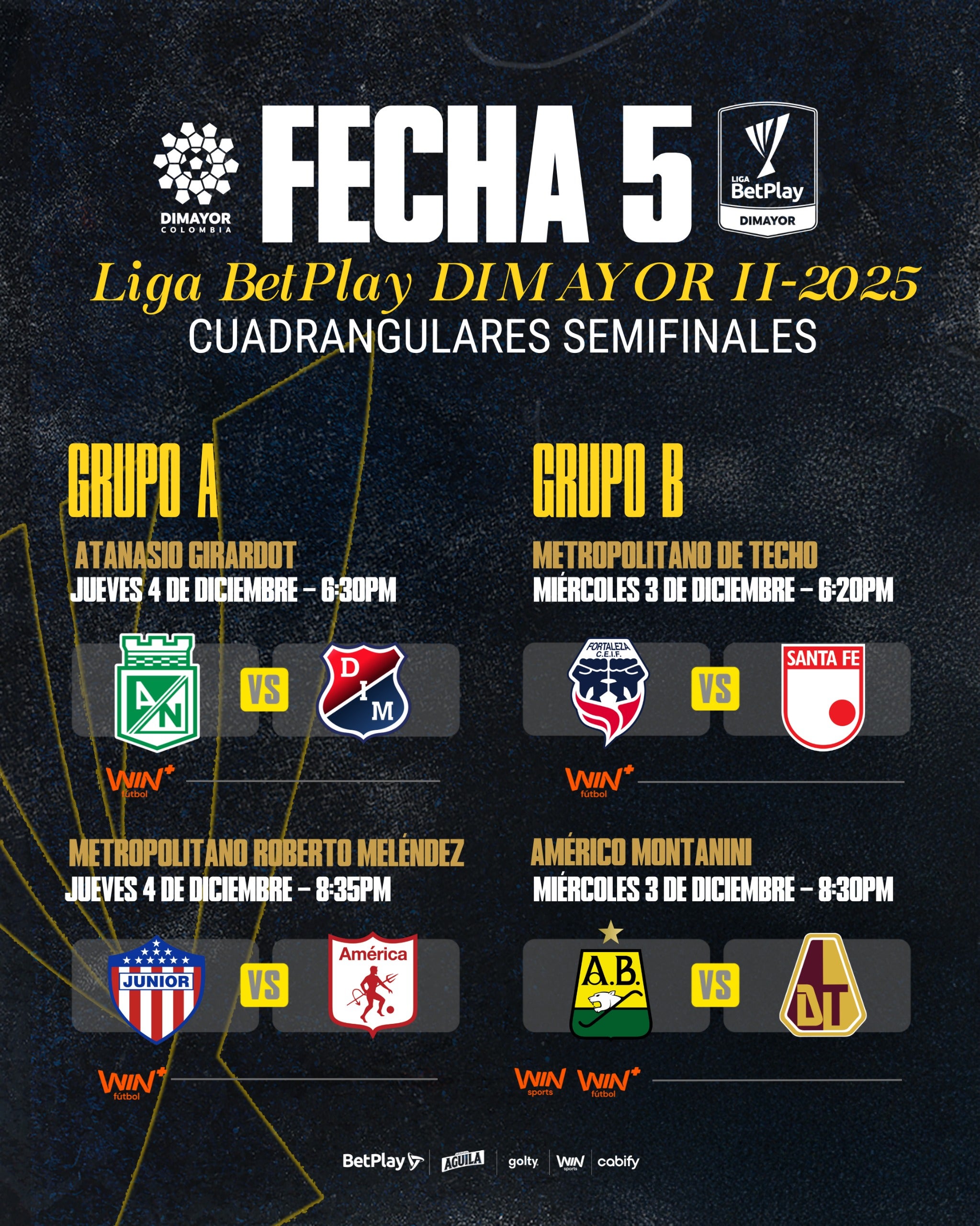 fecha 5 de los cuadrangulares