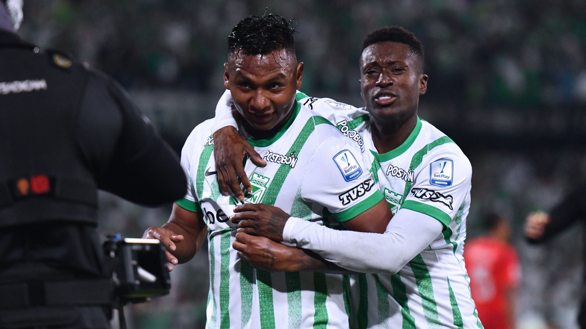 Alfredo Morelos celebra un gol con Nacional - VizzorImage