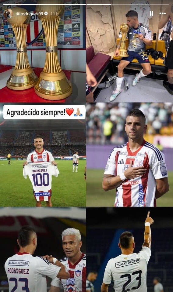 'Titi' Rodríguez se despidió y agradeció a Junior de Barranquilla - @titirodriguez09