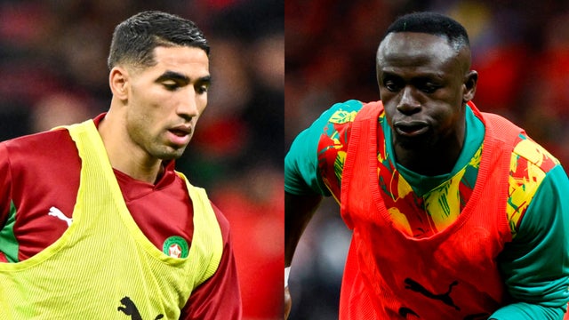 Hakimi y Sane en la final Marruecos vs Senegal - AFP
