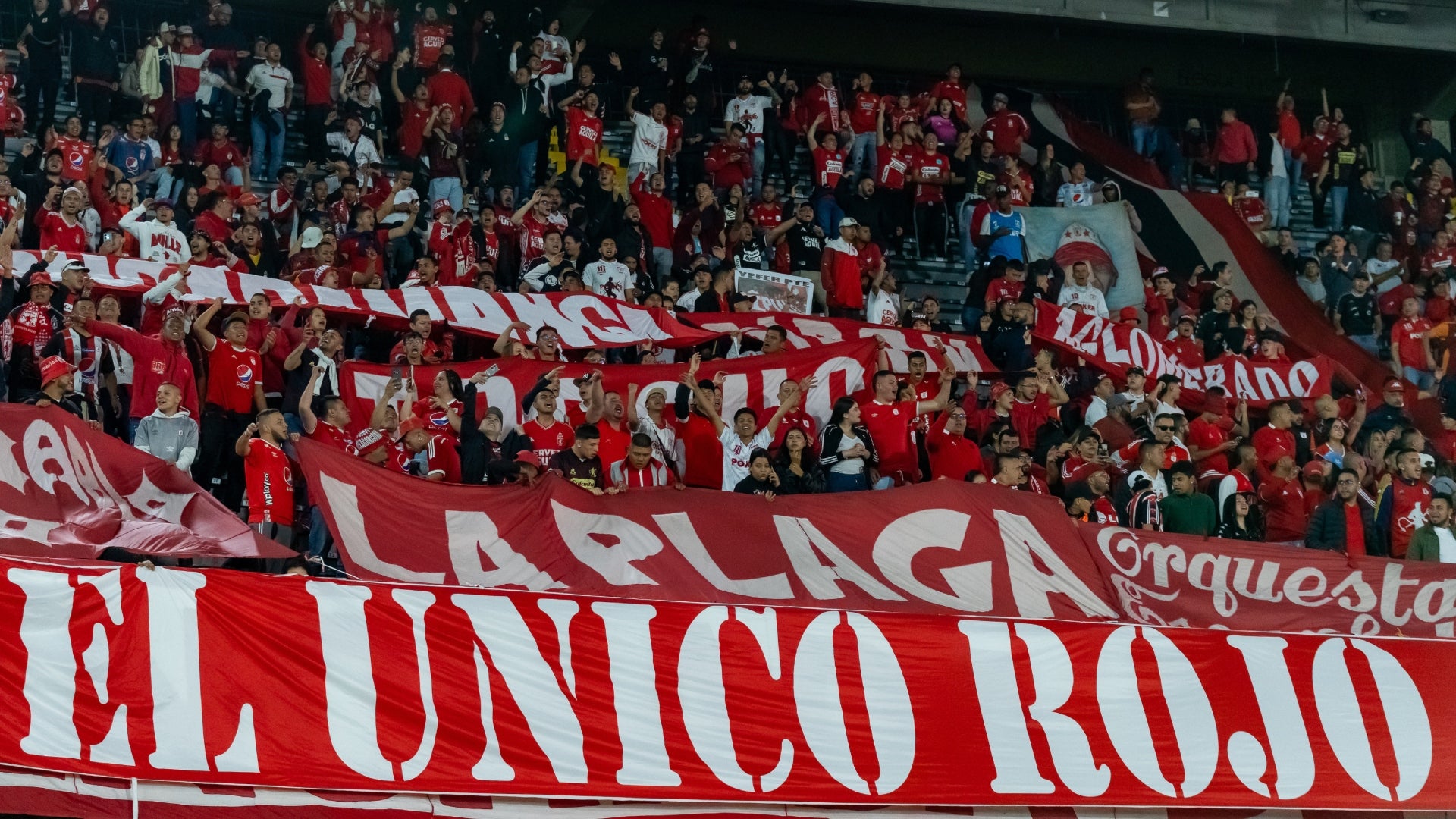 Hinchada de América de Cali en El Campín de Bogotá - VizzorImage