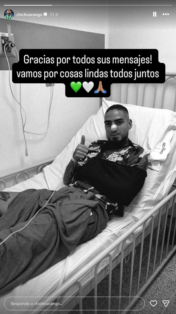 'Chicho' Arango rompe el silencio tras fuerte golpe en partido de Atlético Nacional - @chichoarango