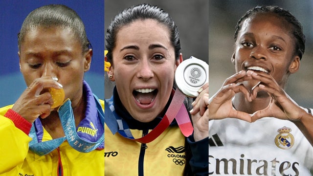 María Isabel Urrutia, Mariana Pajón y Linda Caicedo - AFP