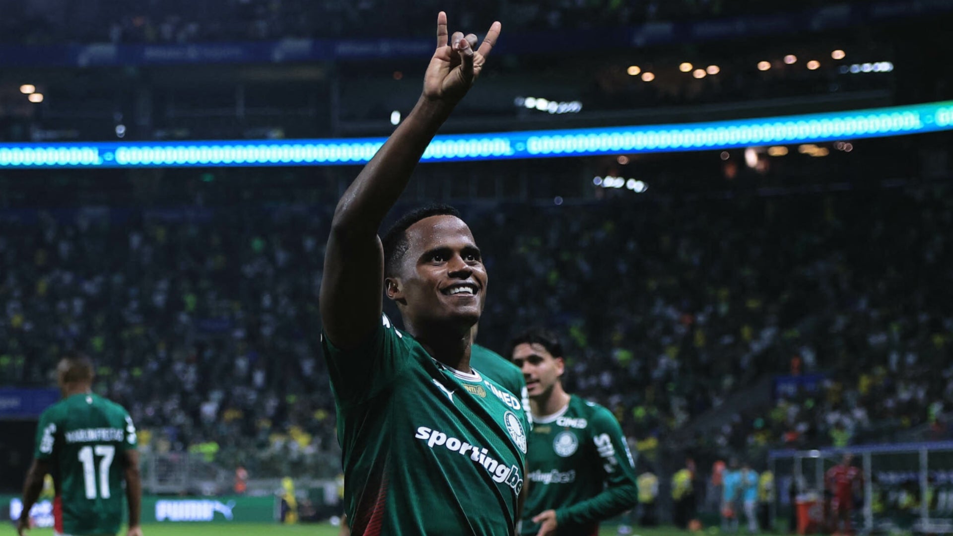 Jhon Arias marcó ante Botafogo su primer gol con Palmeiras - AFP