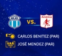 Árbitros y VAR para el Macará vs. América - Conmebol