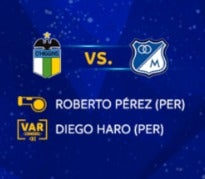 Árbitros y VAR para el O'Higgins vs. Millonarios - Conmebol