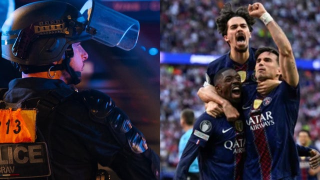 PSG, bicampeón de Champions, generó caos en París por desmanes - @prefetpolice_AFP