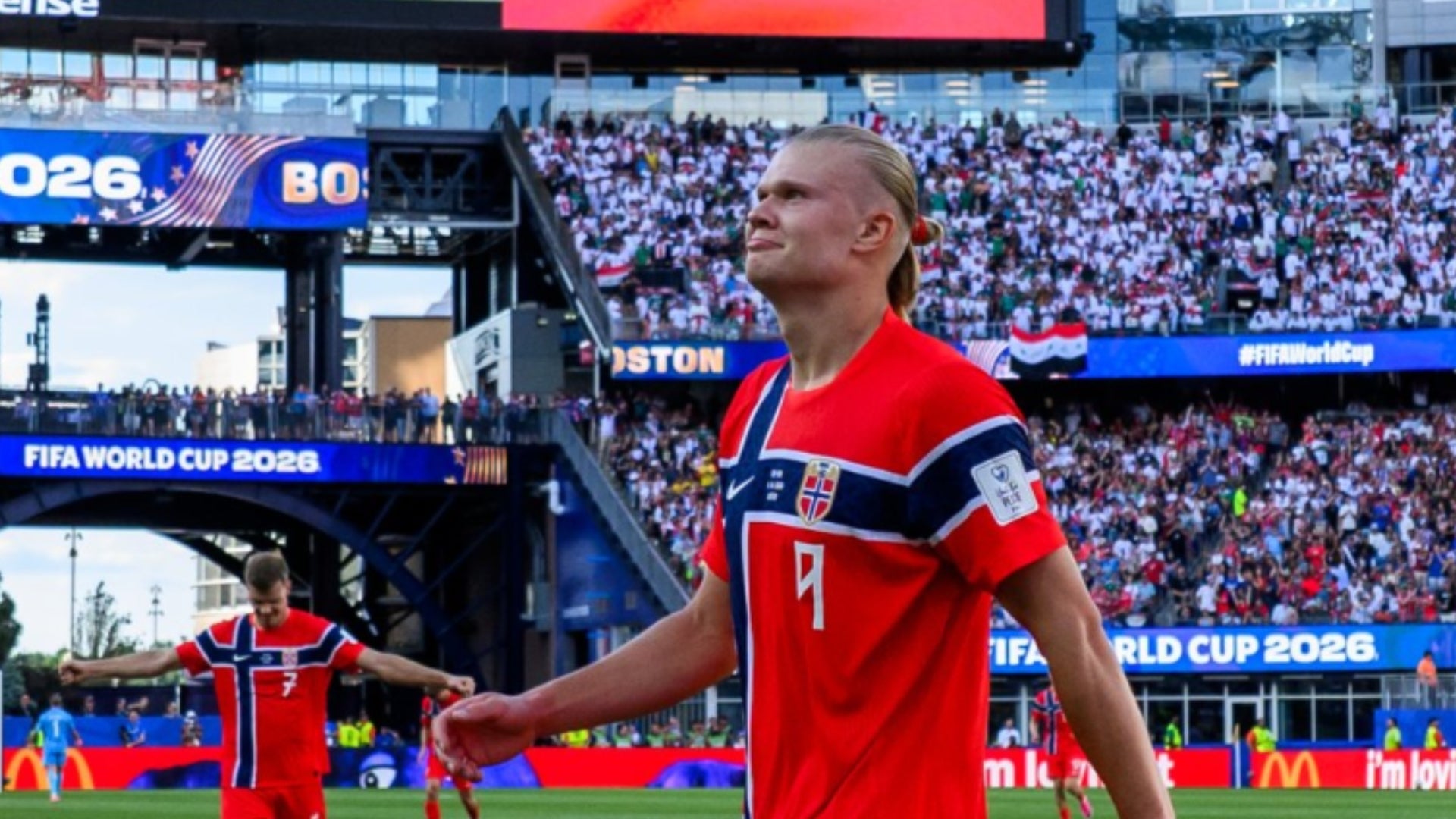 Haaland deslumbra con doblete en debut mundialista con Noruega - @nff_landslag