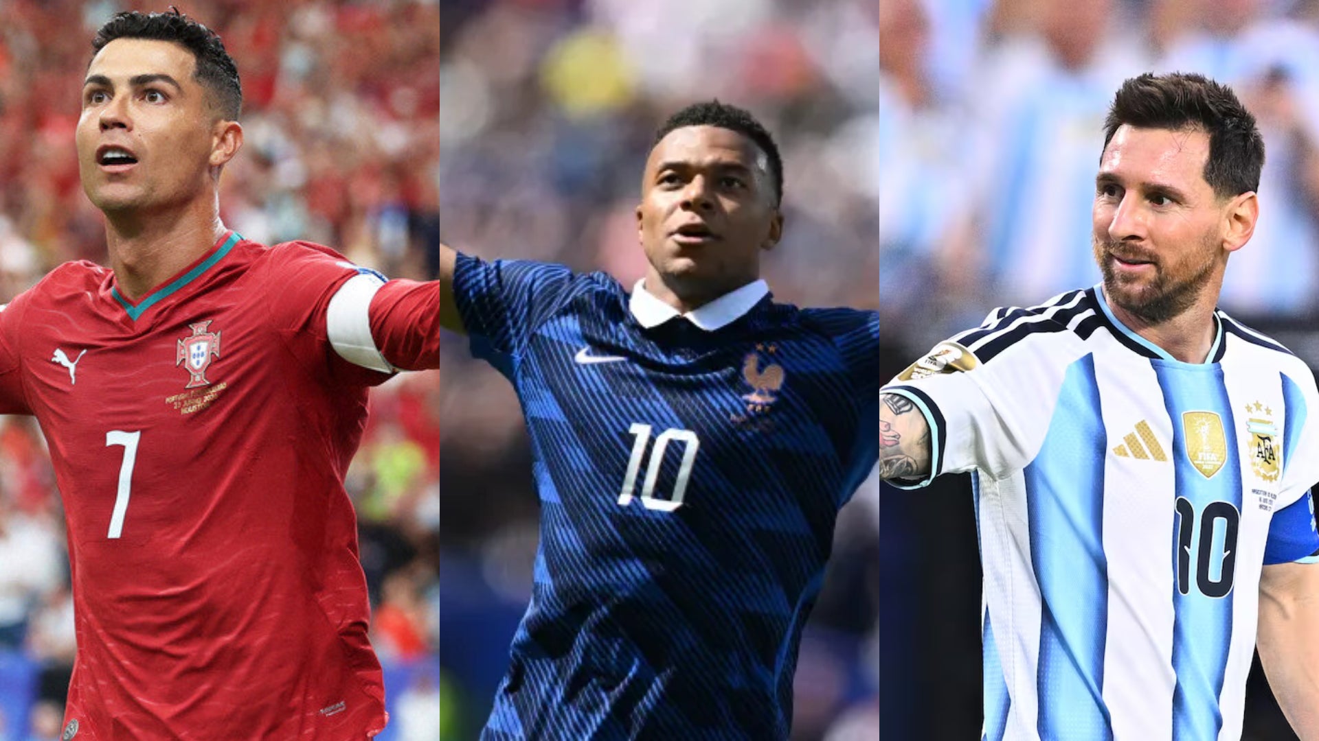 Cristiano, Mbappé y Messi