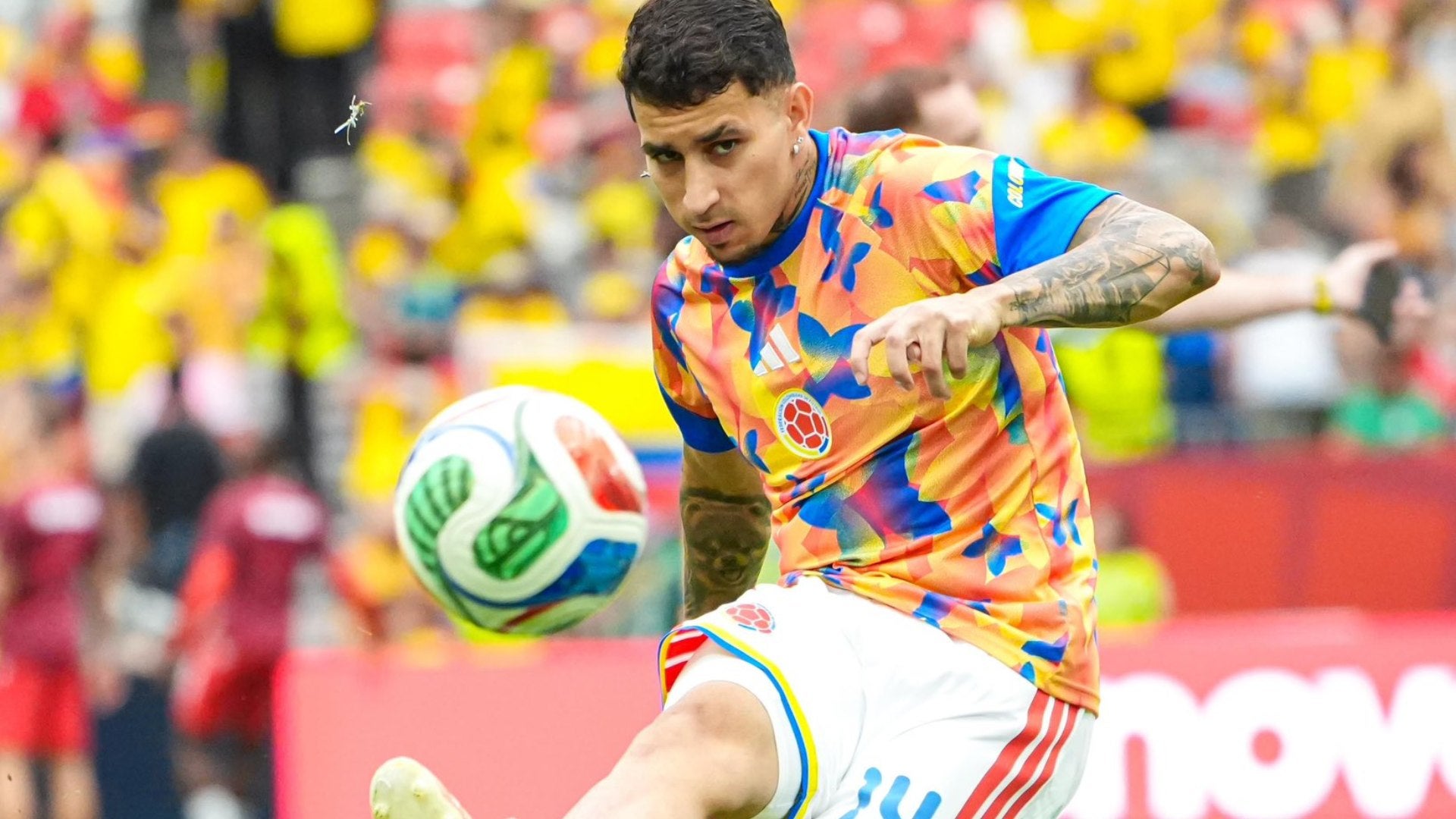 Gustavo Puerta estuvo cerca de abrir el marcador ante Suiza
