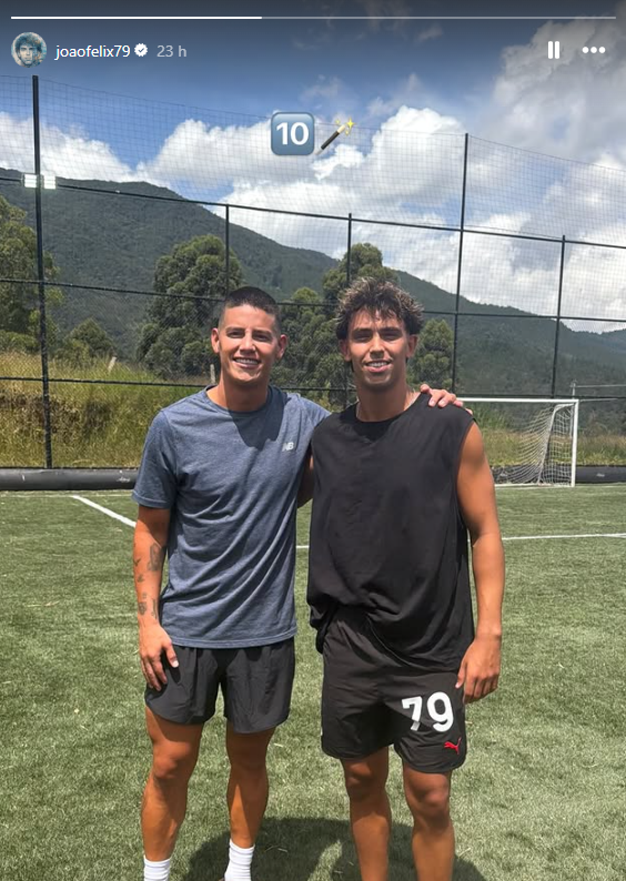James Rodríguez reapareció en redes sociales junto a Joao Félix tras el Mundial - Instagram