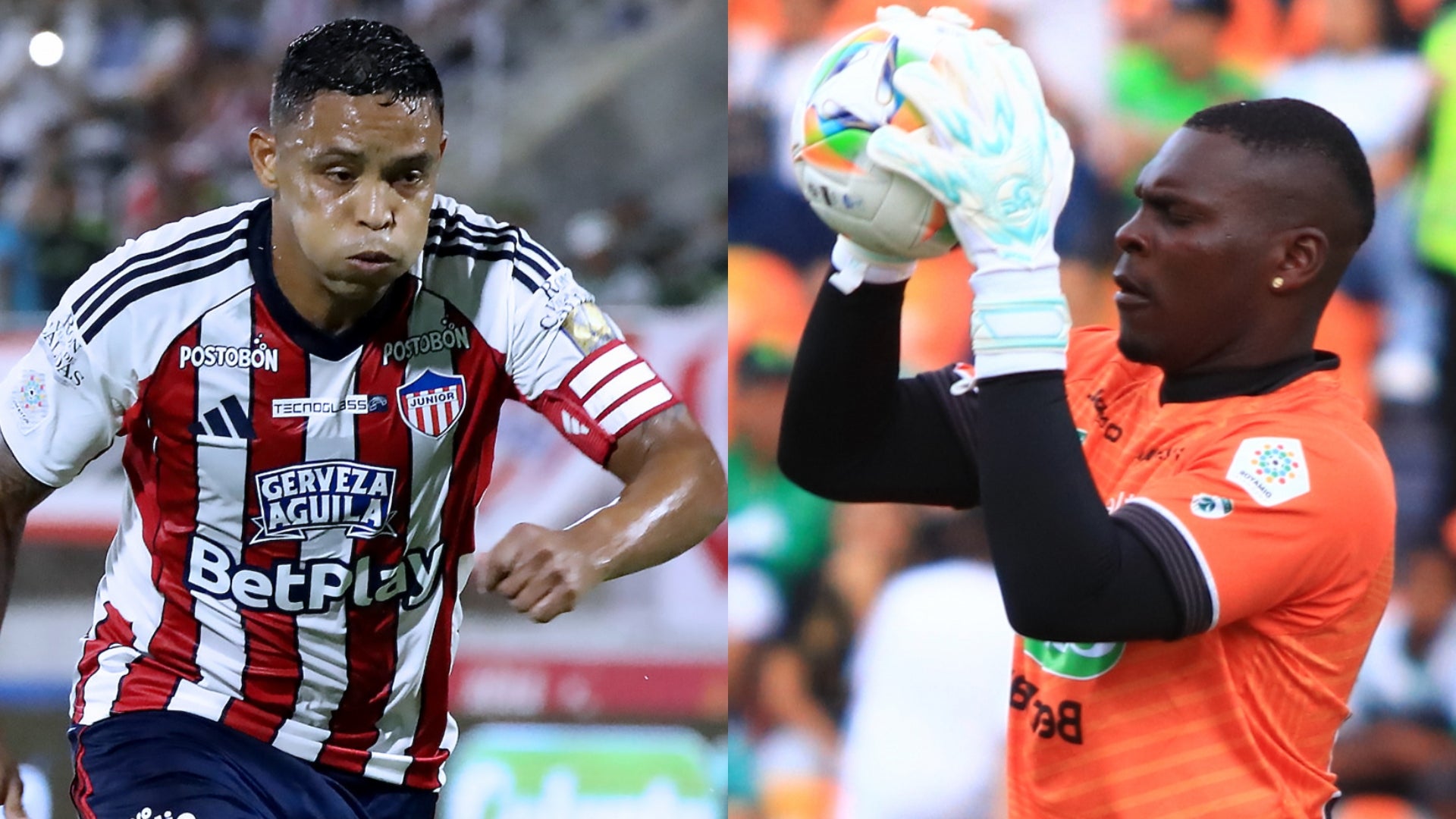 Junior pateó penal por llamado VAR, pero Gómez se lo atajó a Muriel - VizzorImage